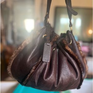 vtg aqua madona leather bag